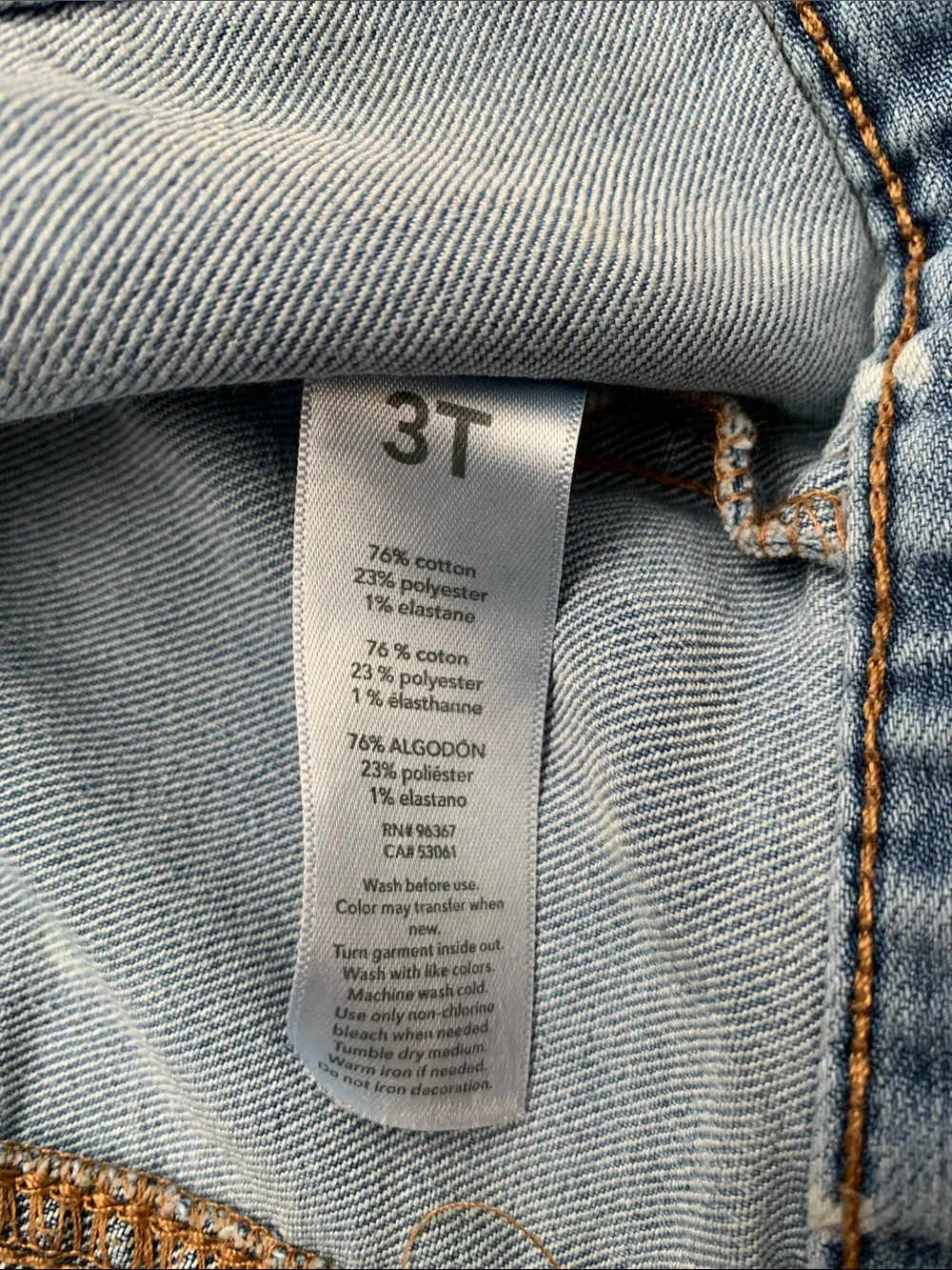 Jean Jacket White Heart Print OshKosh Bgosh Size 3T Blue Denim